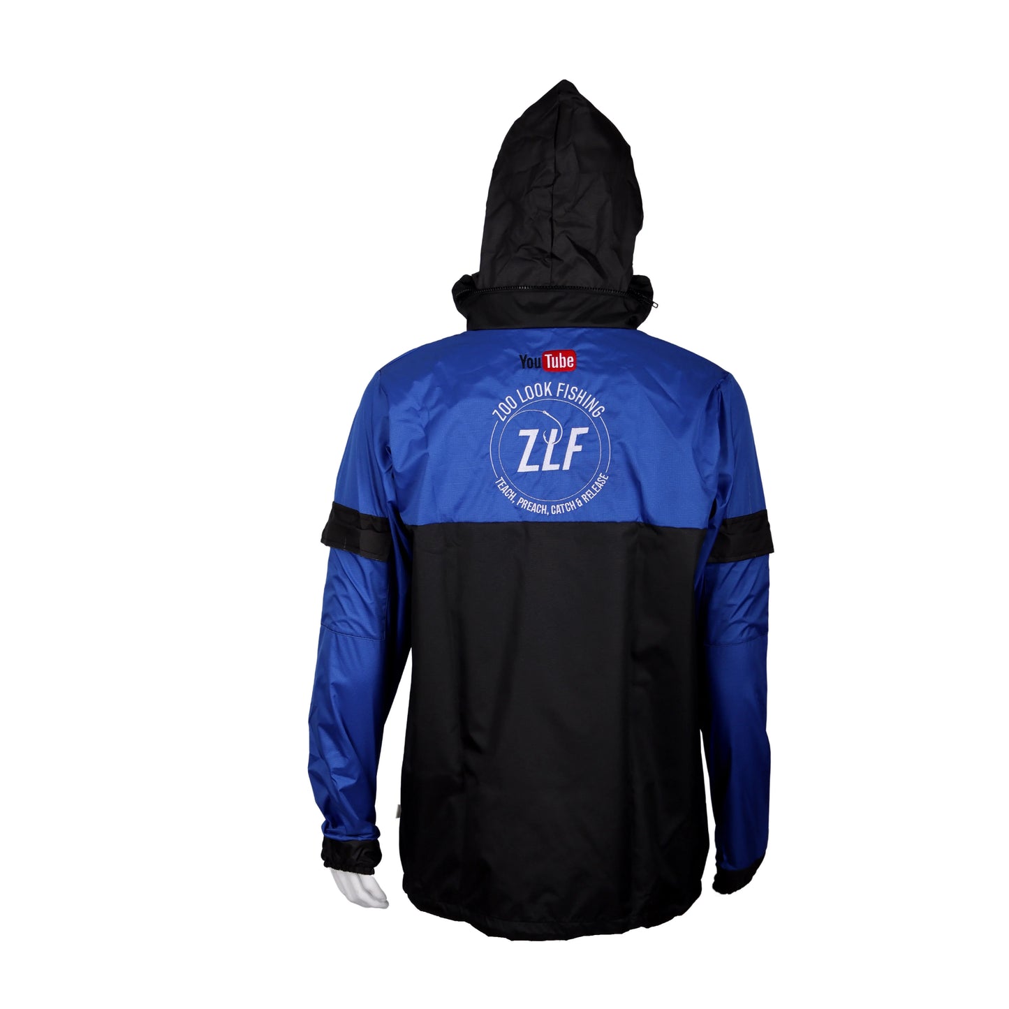 Fishing Splash Jacket Royal Blue and Black with White Logo