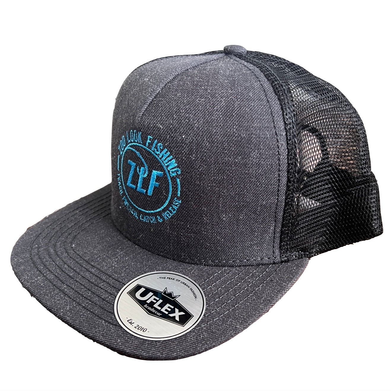 Uflex Flat Cap Dark Grey with Blue Logo