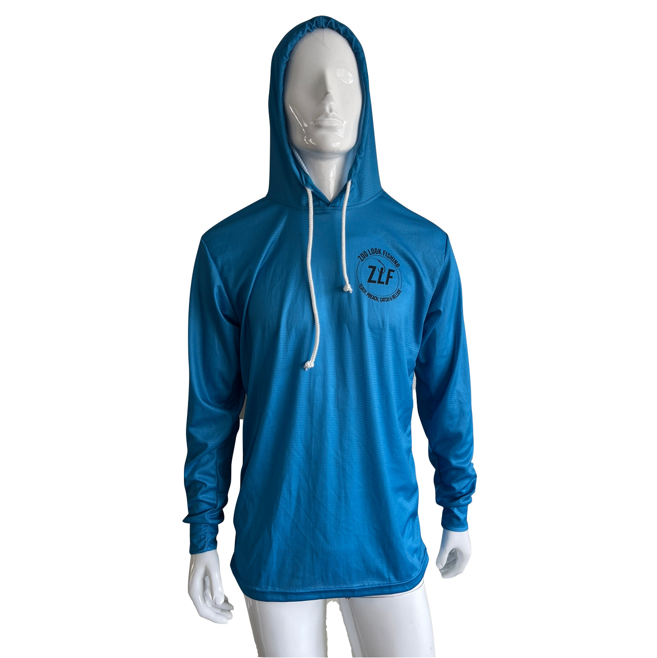 Long Sleeve Fishing Hoodie Royal Blue